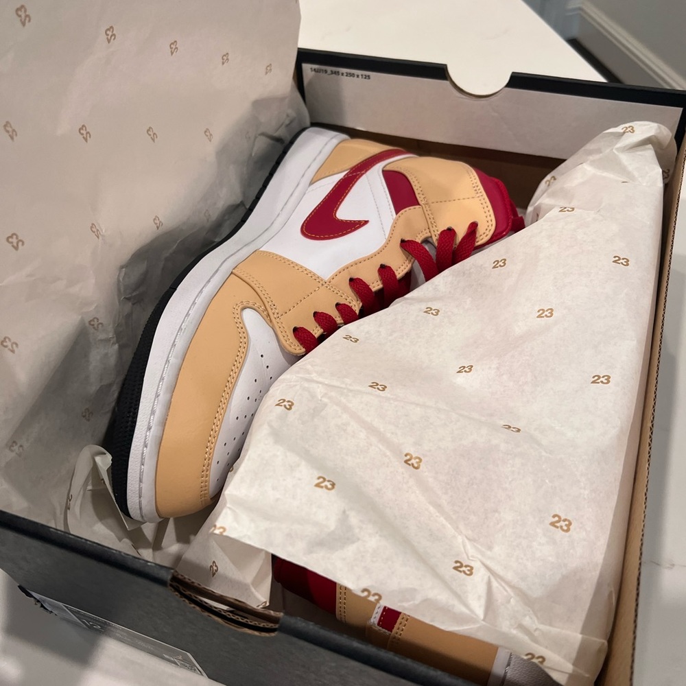 Air Jordan 1 Mid - Brand new, in box. Stanford Cardinal colors